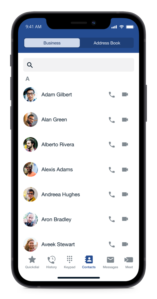 Sangoma Talk iOS Contacts